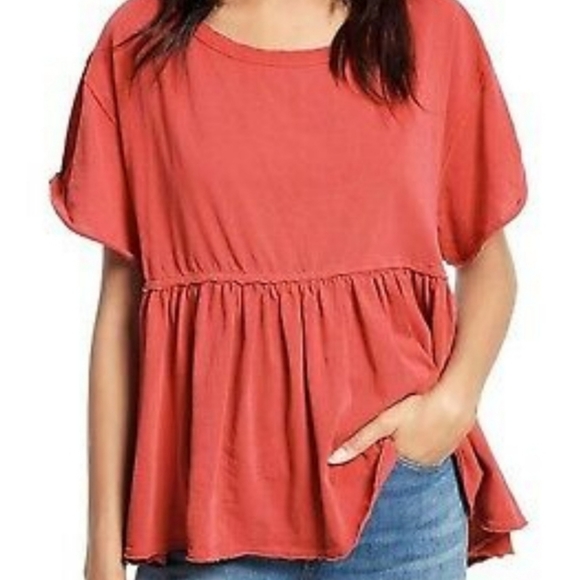 Free People Tops - NWOT WE THE FREE Red Odyssey Babydoll Top